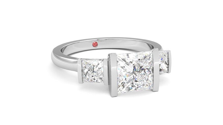 Taylor & Hart Auric Princess Engagement Ring 360 degree image 4