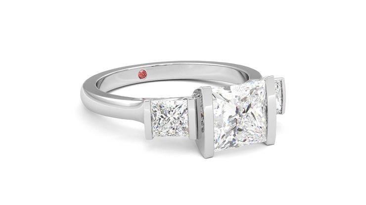Taylor & Hart Auric Princess Engagement Ring 360 degree image 5