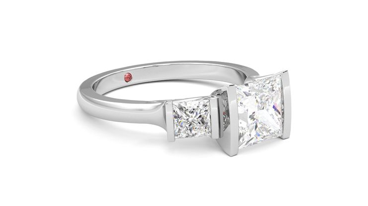 Taylor & Hart Auric Princess Engagement Ring 360 degree image 6