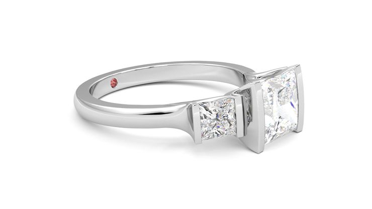 Taylor & Hart Auric Princess Engagement Ring 360 degree image 7