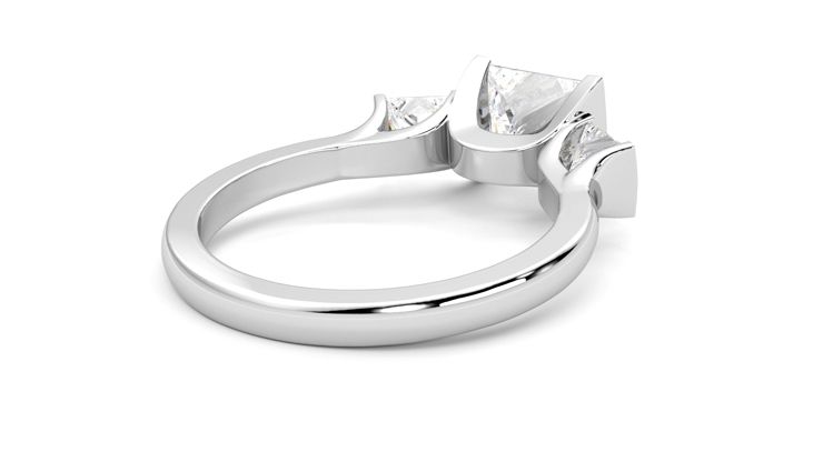 Taylor & Hart Auric Princess Engagement Ring 360 degree image 13