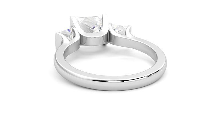 Taylor & Hart Auric Princess Engagement Ring 360 degree image 16