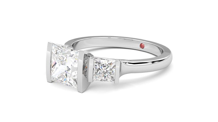 Taylor & Hart Auric Princess Engagement Ring 360 degree image 24