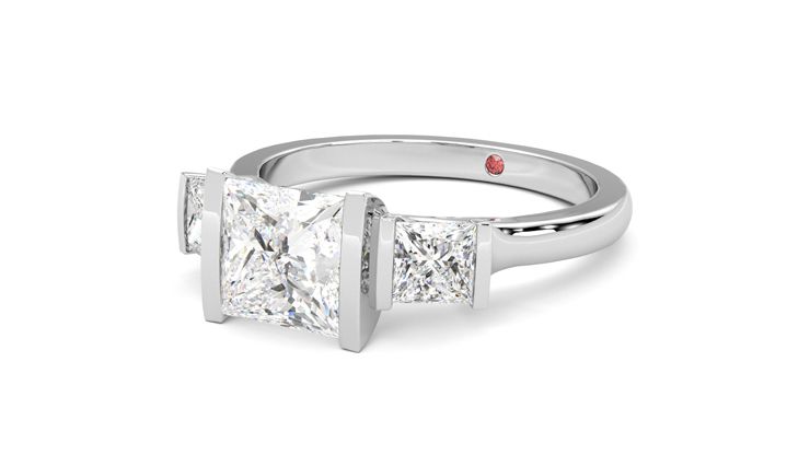 Taylor & Hart Auric Princess Engagement Ring 360 degree image 25