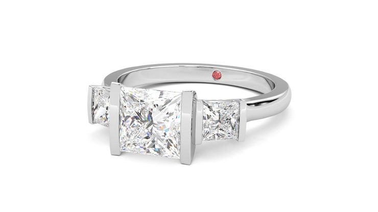 Taylor & Hart Auric Princess Engagement Ring 360 degree image 26