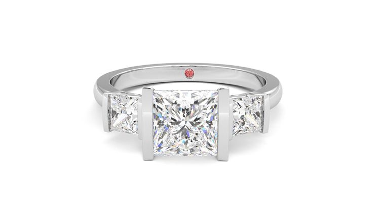 Taylor & Hart Auric Princess Engagement Ring 360 degree image 29