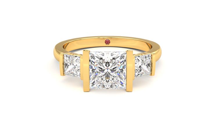 Taylor & Hart Auric Princess Engagement Ring 360 degree image 0