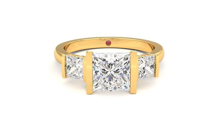 Taylor & Hart Auric Princess Engagement Ring 360 degree image 1