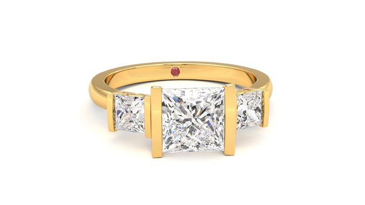 Taylor & Hart Auric Princess Engagement Ring 360 degree image 2