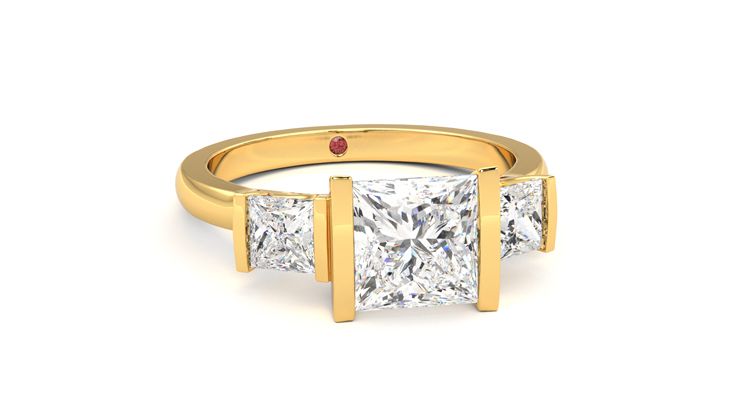 Taylor & Hart Auric Princess Engagement Ring 360 degree image 3