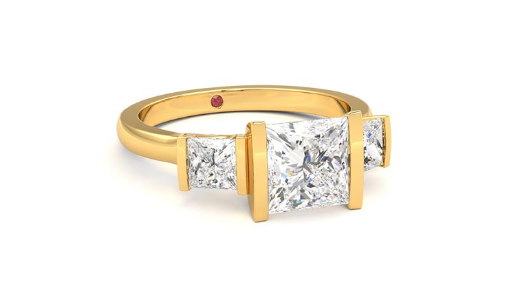 Taylor & Hart Auric Princess Engagement Ring 360 degree image 4