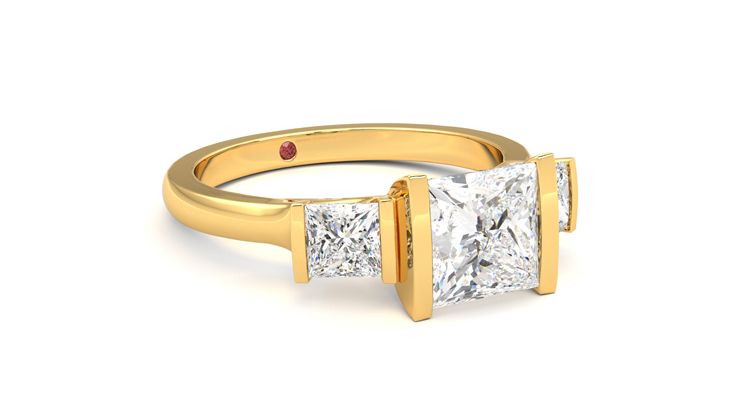Taylor & Hart Auric Princess Engagement Ring 360 degree image 5