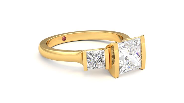 Taylor & Hart Auric Princess Engagement Ring 360 degree image 6
