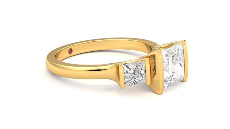Taylor & Hart Auric Princess Engagement Ring 360 degree image 7