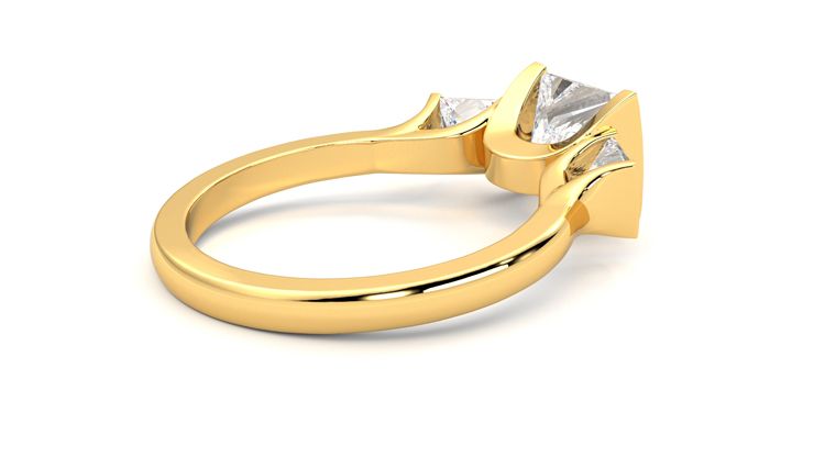 Taylor & Hart Auric Princess Engagement Ring 360 degree image 12