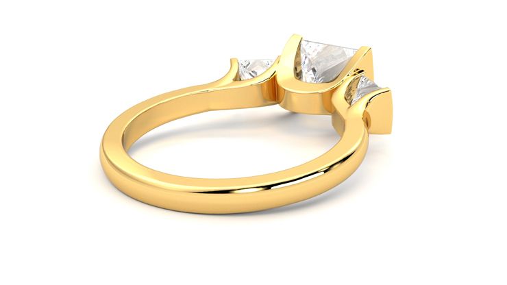 Taylor & Hart Auric Princess Engagement Ring 360 degree image 13