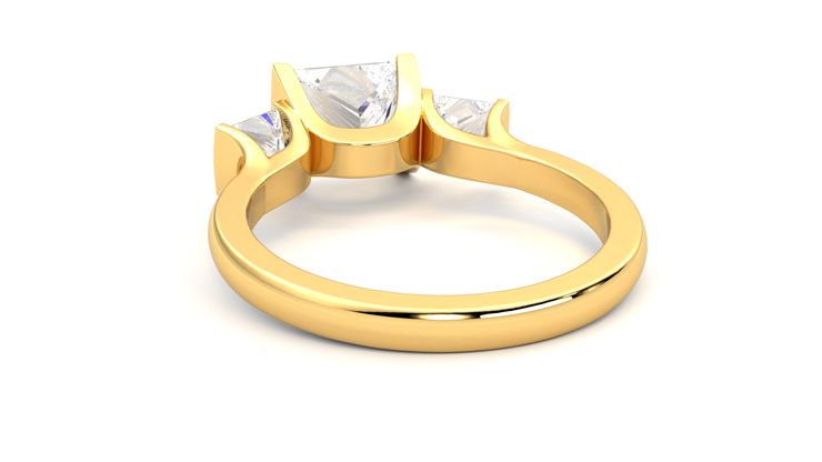Taylor & Hart Auric Princess Engagement Ring 360 degree image 16