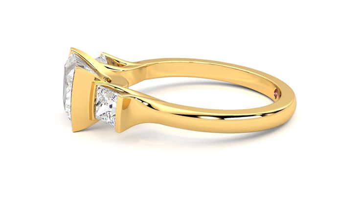 Taylor & Hart Auric Princess Engagement Ring 360 degree image 21