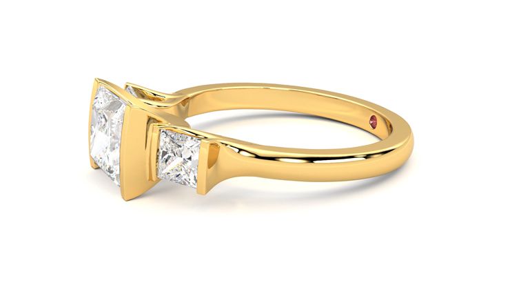 Taylor & Hart Auric Princess Engagement Ring 360 degree image 22