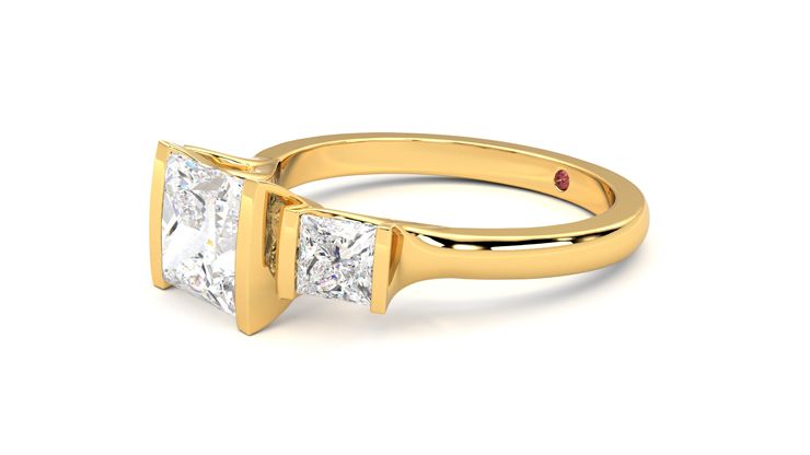 Taylor & Hart Auric Princess Engagement Ring 360 degree image 23