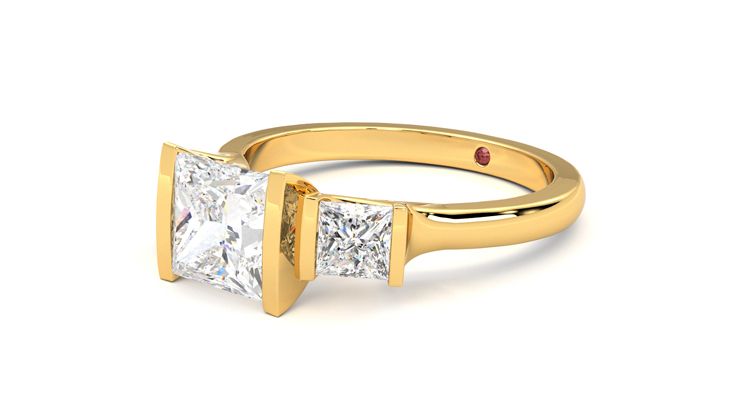 Taylor & Hart Auric Princess Engagement Ring 360 degree image 24
