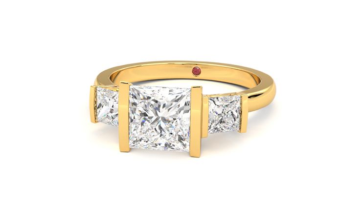 Taylor & Hart Auric Princess Engagement Ring 360 degree image 27