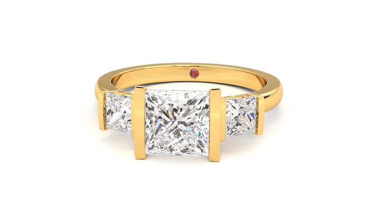 Taylor & Hart Auric Princess Engagement Ring 360 degree image 28