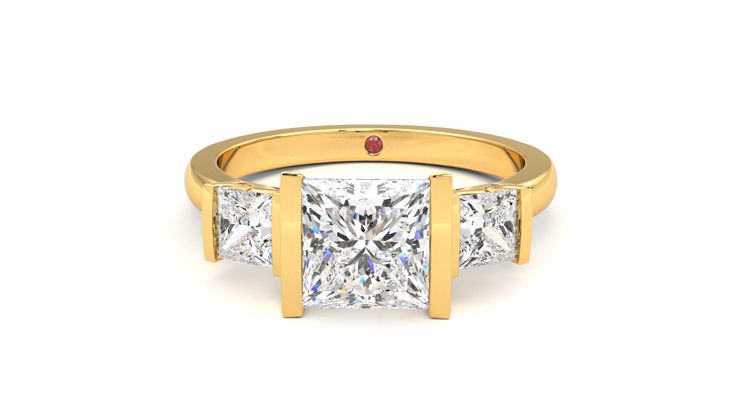 Taylor & Hart Auric Princess Engagement Ring 360 degree image 29
