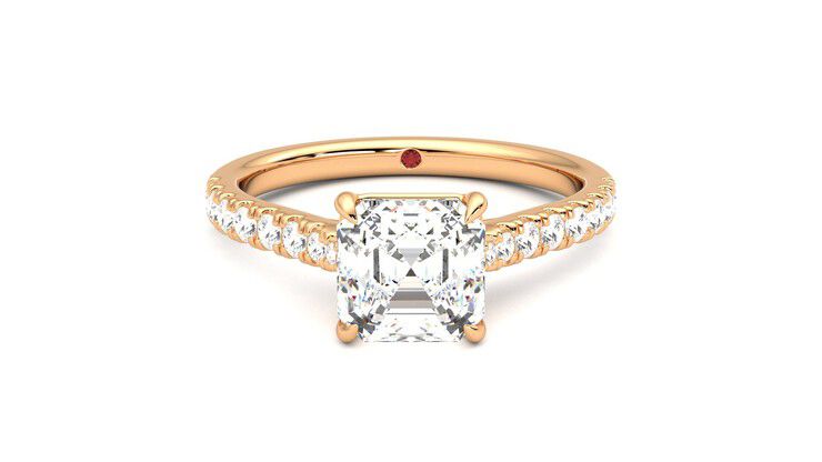 Taylor & Hart Aurora Asscher Engagement Ring 360 degree image 0