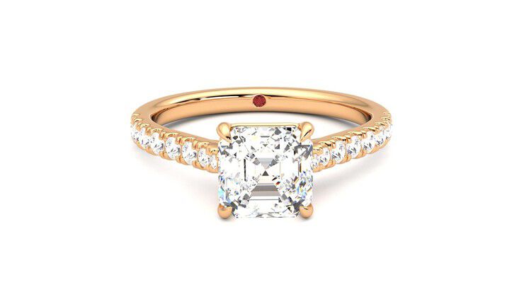 Taylor & Hart Aurora Asscher Engagement Ring 360 degree image 1