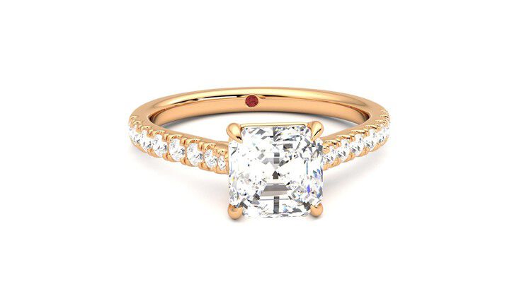 Taylor & Hart Aurora Asscher Engagement Ring 360 degree image 2