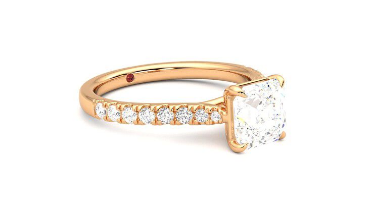 Taylor & Hart Aurora Asscher Engagement Ring 360 degree image 6