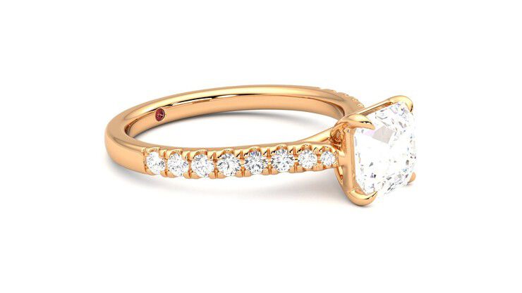 Taylor & Hart Aurora Asscher Engagement Ring 360 degree image 7