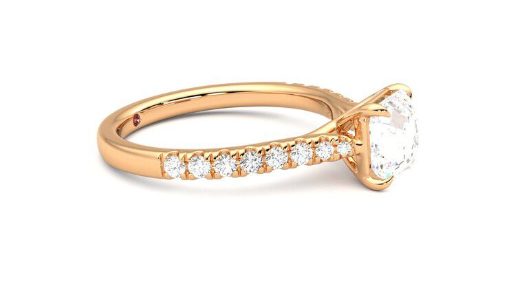Taylor & Hart Aurora Asscher Engagement Ring 360 degree image 8