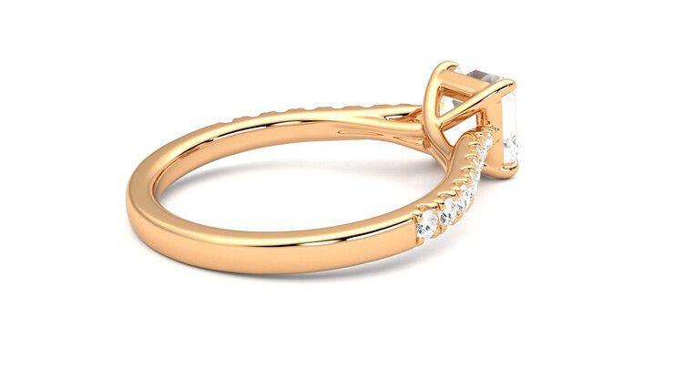 Taylor & Hart Aurora Asscher Engagement Ring 360 degree image 12
