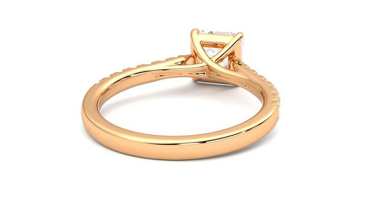 Taylor & Hart Aurora Asscher Engagement Ring 360 degree image 14