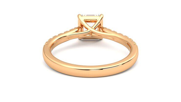 Taylor & Hart Aurora Asscher Engagement Ring 360 degree image 15