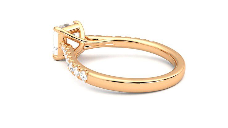Taylor & Hart Aurora Asscher Engagement Ring 360 degree image 18