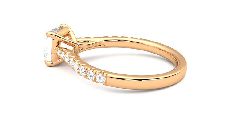 Taylor & Hart Aurora Asscher Engagement Ring 360 degree image 19