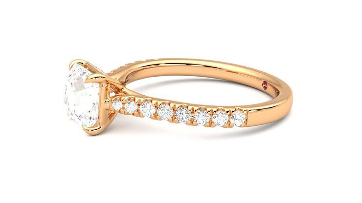 Taylor & Hart Aurora Asscher Engagement Ring 360 degree image 22