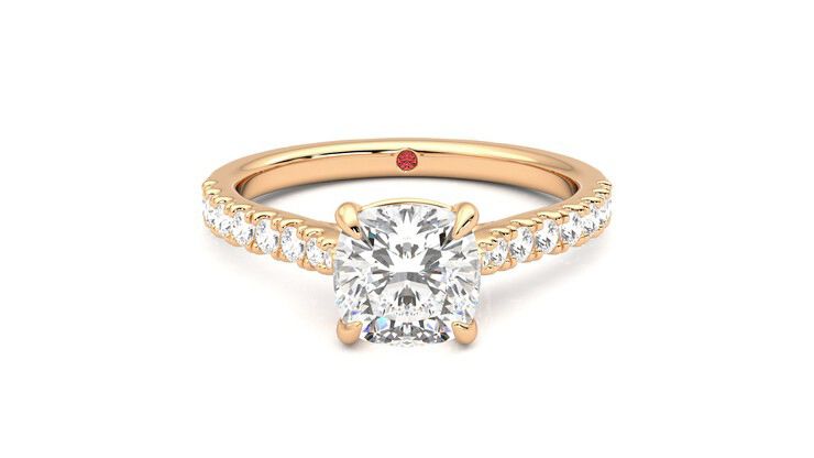 Taylor & Hart Aurora Cushion Engagement Ring 360 degree image 0