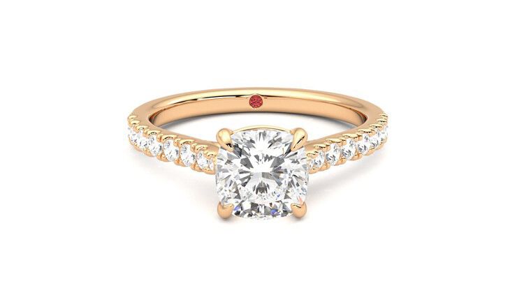 Taylor & Hart Aurora Cushion Engagement Ring 360 degree image 1
