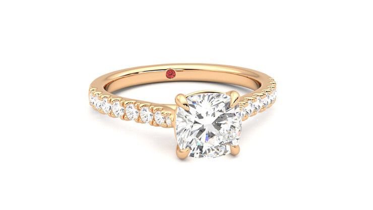 Taylor & Hart Aurora Cushion Engagement Ring 360 degree image 3