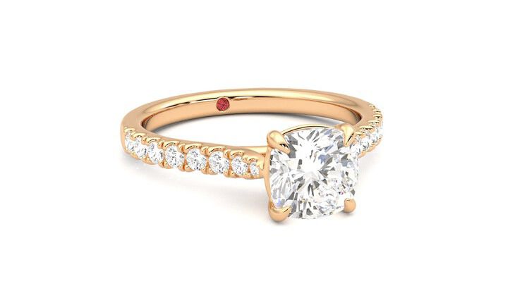Taylor & Hart Aurora Cushion Engagement Ring 360 degree image 4