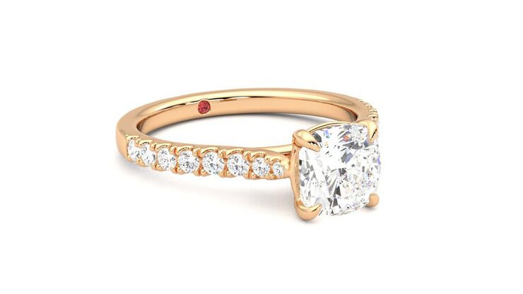 Taylor & Hart Aurora Cushion Engagement Ring 360 degree image 5