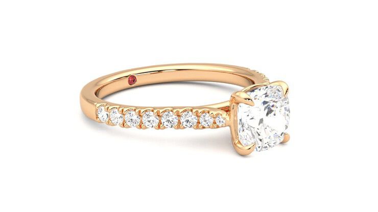 Taylor & Hart Aurora Cushion Engagement Ring 360 degree image 6