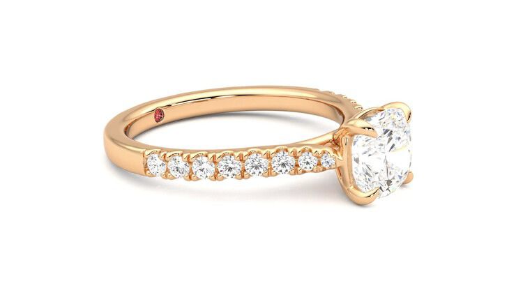 Taylor & Hart Aurora Cushion Engagement Ring 360 degree image 7