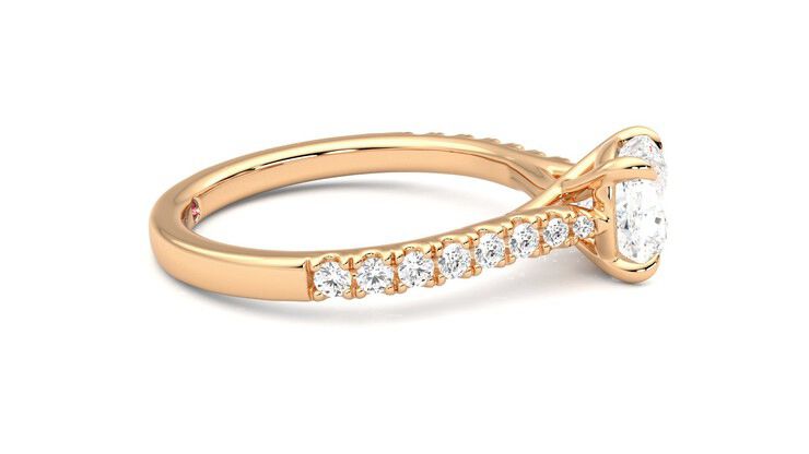Taylor & Hart Aurora Cushion Engagement Ring 360 degree image 9