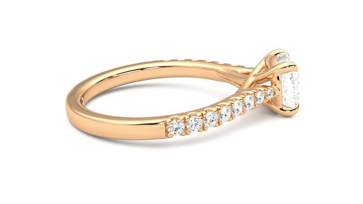 Taylor & Hart Aurora Cushion Engagement Ring 360 degree image 10