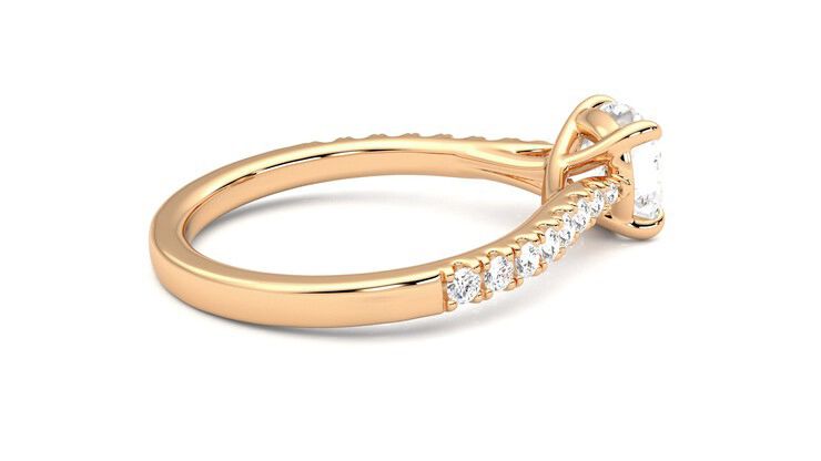 Taylor & Hart Aurora Cushion Engagement Ring 360 degree image 11